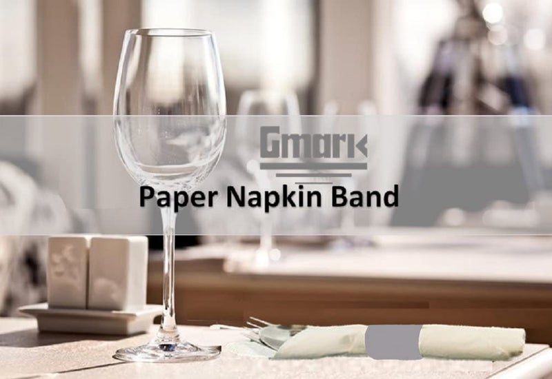 Gmark Paper Napkin Band Box of 500, Paper napkin rings self adhesive (Grey) GM1106A - Image 2